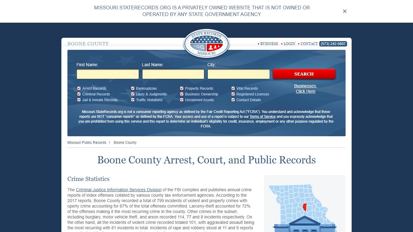 Boone County Arrest, Court, and Public Records